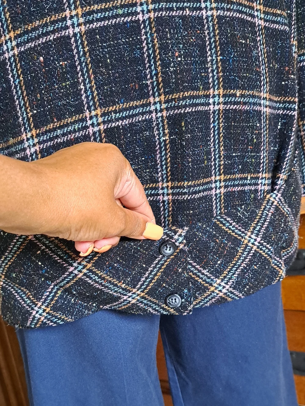 Vintage Steven Michaels Confetti Tweed Plaid Blazer Made in USA